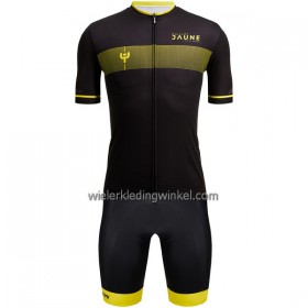 Set Fietsshirt + Korte Koersbroek 2022 Ronde van Frankrijk Geel Zwart